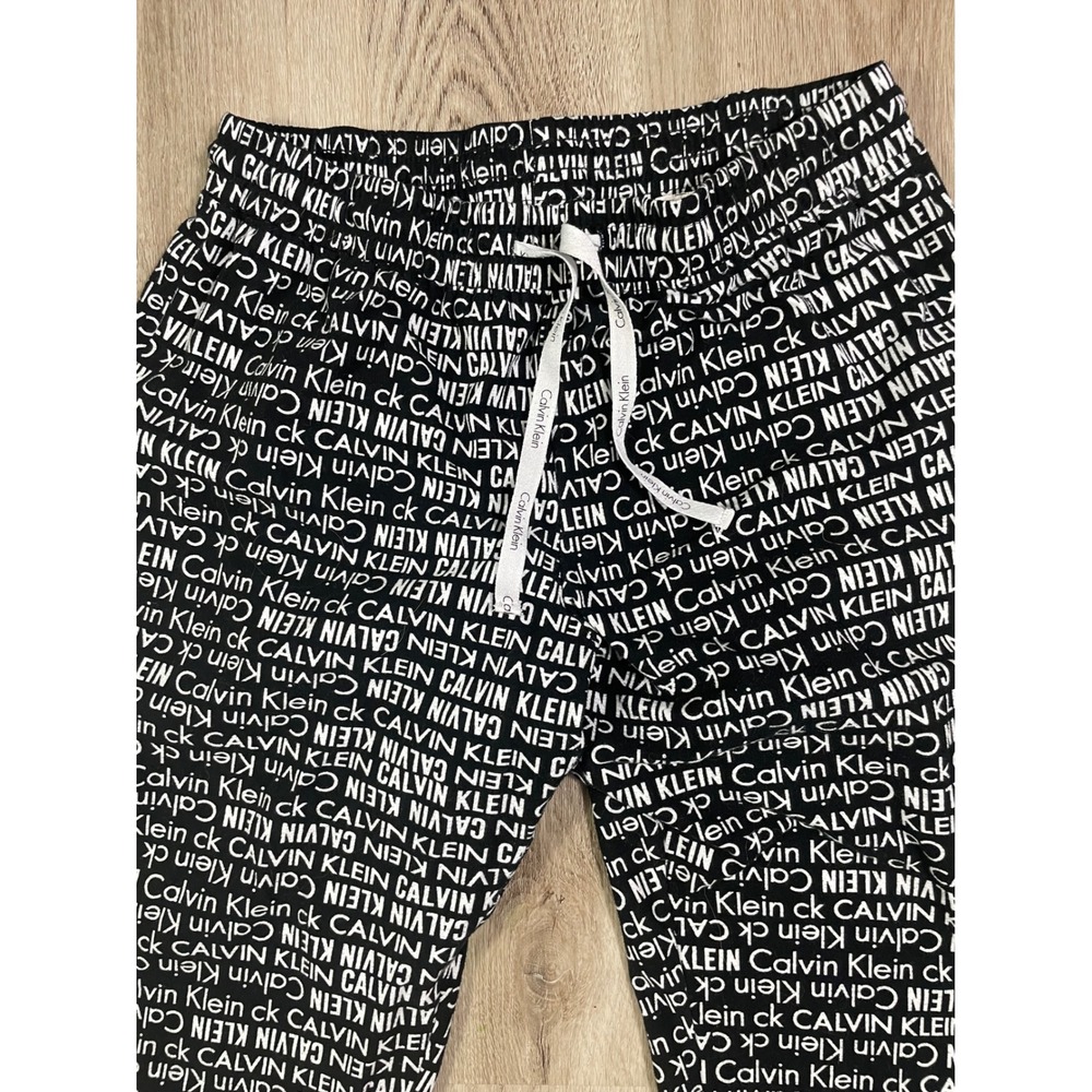 Calvin Klein Logo Print Pajama Pants Women's Small Black White‎ Lounge Sleep - Picture 7 of 9